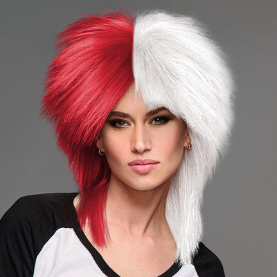 SPIRIT WEAR SPIKY SPIRIT WIG IN COLOR RED 200 & WHITE