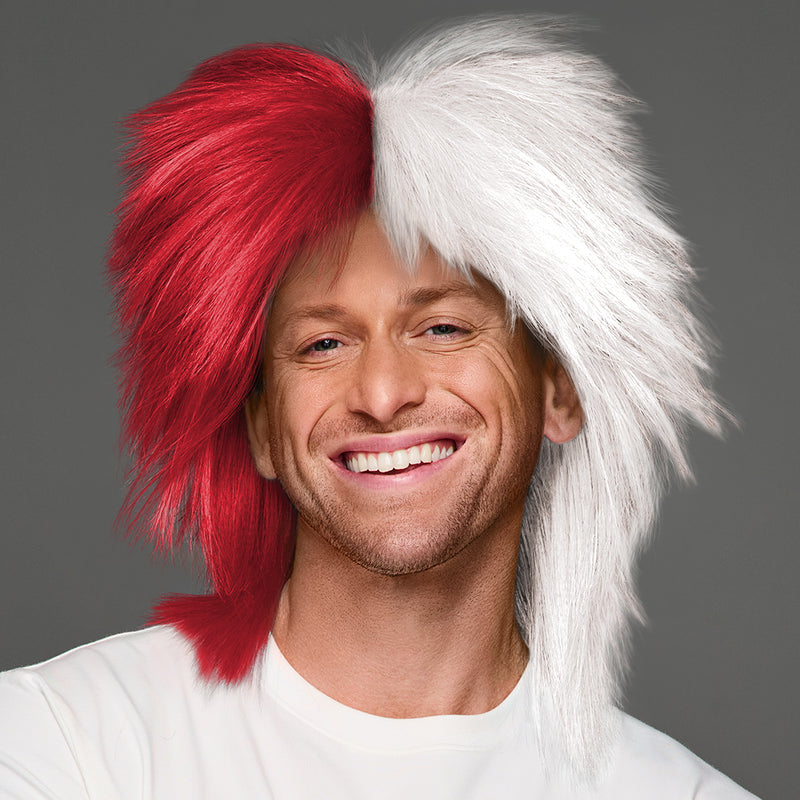 SPIRIT WEAR SPIKY SPIRIT WIG IN COLOR RED 200 & WHITE