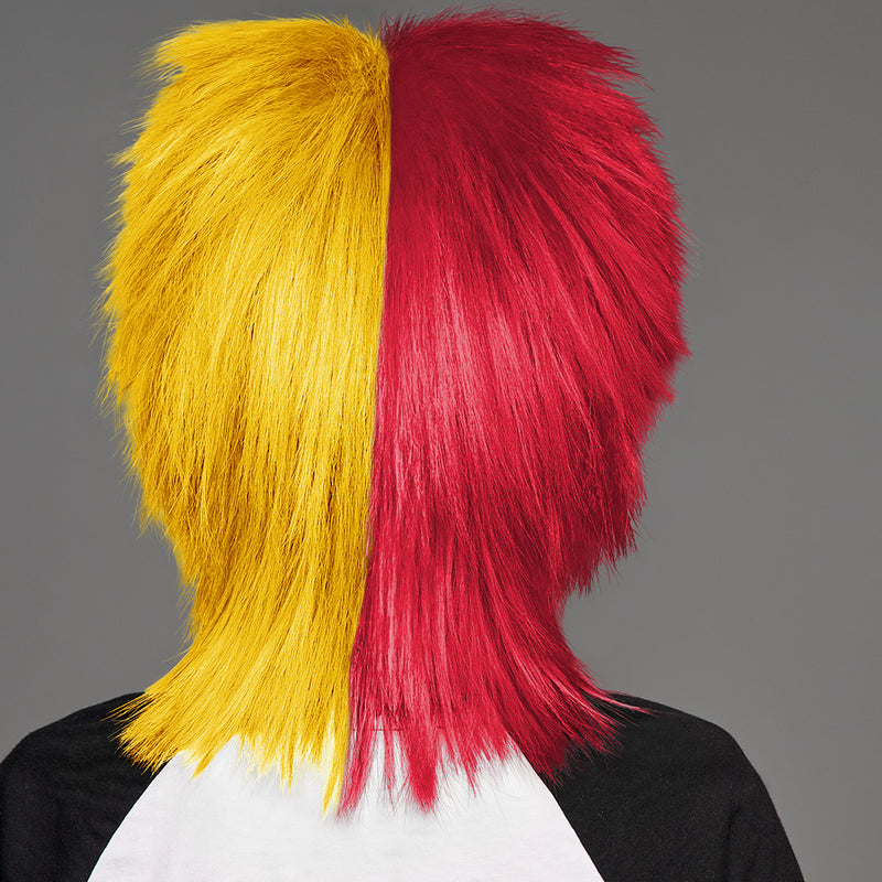 SPIRIT WEAR SPIKY SPIRIT WIG IN COLOR RED 201 & GOLD 123