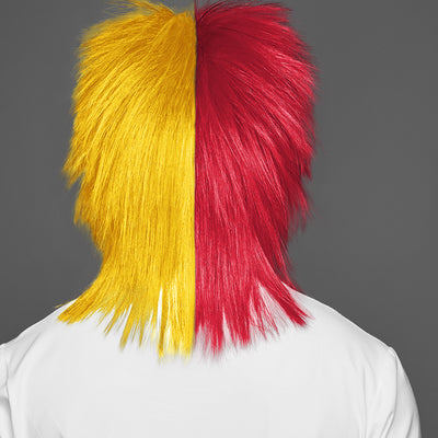 SPIRIT WEAR SPIKY SPIRIT WIG IN COLOR RED 201 & GOLD 123