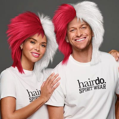 SPIRIT WEAR SPIKY SPIRIT WIG IN COLOR RED 201 & WHITE