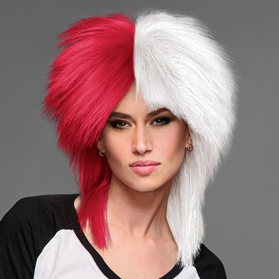 SPIRIT WEAR SPIKY SPIRIT WIG IN COLOR RED 201 & WHITE