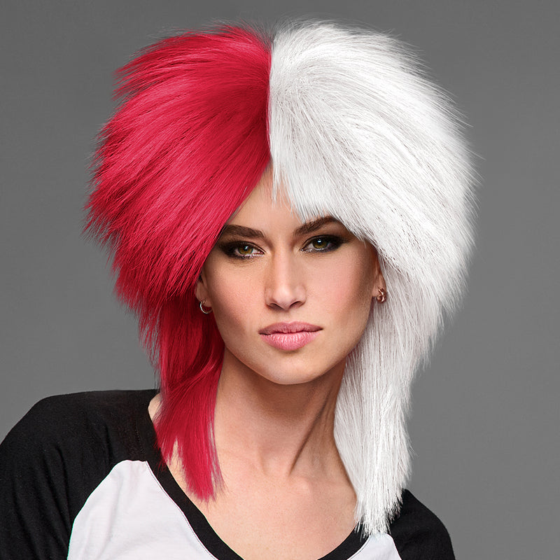 SPIRIT WEAR SPIKY SPIRIT WIG IN COLOR RED 201 & WHITE