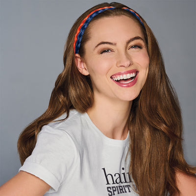SPIRIT WEAR 2PC BRAID HEADBAND IN COLOR BLUE 289 & ORANGE 172