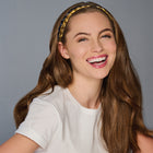 SPIRIT WEAR 2PC BRAID HEADBAND IN COLOR  GOLD SHIMMER & BLACK SHIMMER