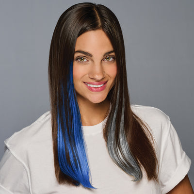 SPIRIT WEAR 2PC CLIP-IN COLOR HAIR EXTENSION IN COLOR BLUE 286 & SILVER SHIMMER