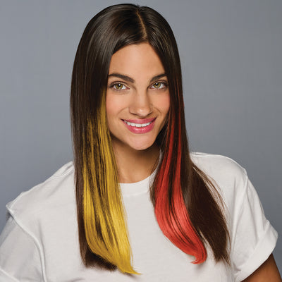 SPIRIT WEAR 2PC CLIP-IN COLOR HAIR EXTENSION IN COLOR GOLD 1235 & RED 186