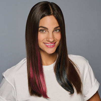 SPIRIT WEAR 2PC CLIP-IN COLOR HAIR EXTENSION IN COLOR MAROON 202 & BLACK SHIMMER
