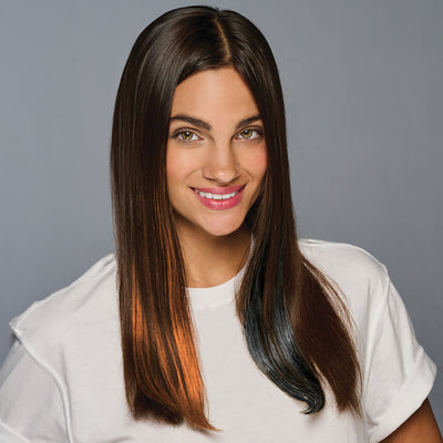 SPIRIT WEAR 2PC CLIP-IN COLOR HAIR EXTENSION IN COLOR ORANGE 1665 & BLACK SHIMMER