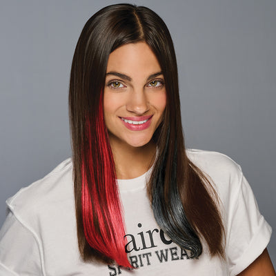 SPIRIT WEAR 2PC CLIP-IN COLOR HAIR EXTENSION IN COLOR RED 199 & BLACK SHIMMER
