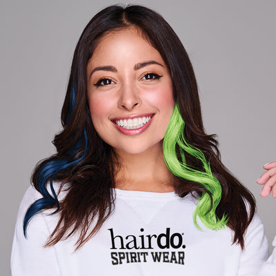 SPIRIT WEAR 2PC WAVY CLIP-IN COLOR HAIR EXTENSION IN COLOR BLUE 289 & GREEN 368