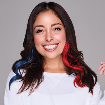 SPIRIT WEAR 2PC WAVY CLIP-IN COLOR HAIR EXTENSION IN COLOR BLUE 289 RED 186
