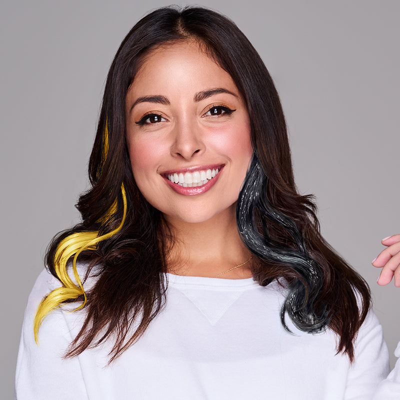 SPIRIT WEAR 2PC WAVY CLIP-IN COLOR HAIR EXTENSION IN COLOR GOLD 124 & BLACK SHIMMER