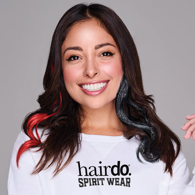 SPIRIT WEAR 2PC WAVY CLIP-IN COLOR HAIR EXTENSION IN COLOR RED 199 & BLACK SHIMMER