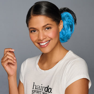 SPIRIT WEAR 2PC HAIR WRAP IN COLOR BLUE 299 & BLACK SHIMMER