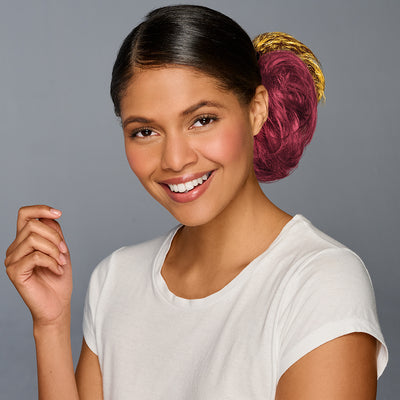 SPIRIT WEAR 2PC HAIR WRAP IN COLOR MAROON 202 & GOLD SHIMMER