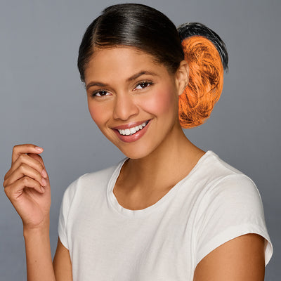 SPIRIT WEAR 2PC HAIR WRAP IN COLOR ORANGE 1655 & BLACK SHIMMER