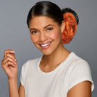 SPIRIT WEAR 2PC HAIR WRAP IN COLOR ORANGE 1665 & BLACK SHIMMER