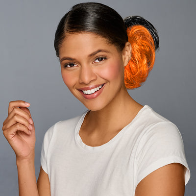 SPIRIT WEAR 2PC HAIR WRAP IN COLOR ORANGE 166 & BLACK SHIMMER