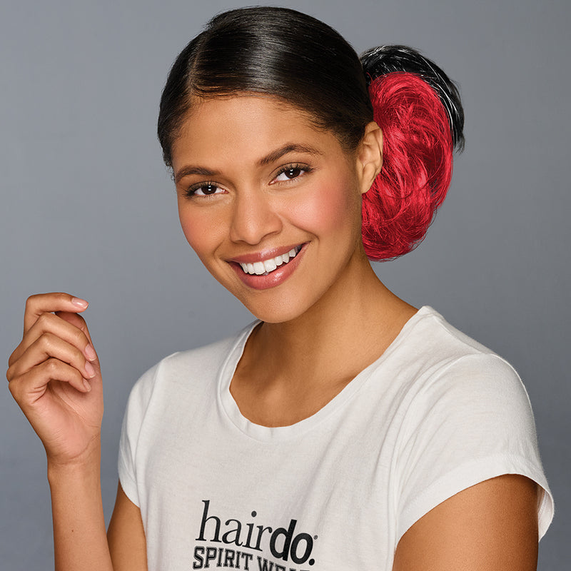 SPIRIT WEAR 2PC HAIR WRAP IN COLOR RED 199 & BLACK SHIMMER