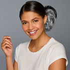 SPIRIT WEAR 2PC HAIR WRAP IN COLOR SILVER SHIMMER & BLACK SHIMMER