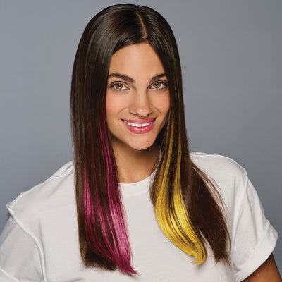 SPIRIT WEAR 2PC CLIP-IN COLOR HAIR EXTENSION IN COLOR MAROON 208 & GOLD 123