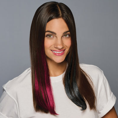 SPIRIT WEAR 2PC CLIP-IN COLOR HAIR EXTENSION IN COLOR RED 194 & BLACK SHIMMER