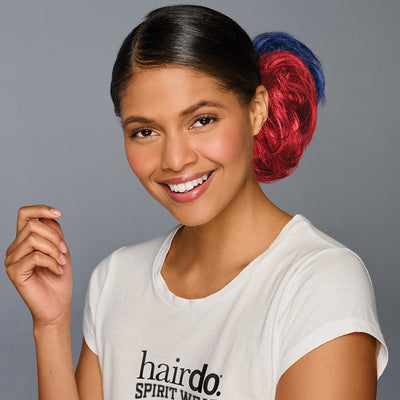 SPIRIT WEAR 2PC HAIR WRAP IN COLOR RED 200 & BLUE 281
