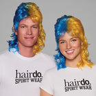 SPIRIT WEAR MVP MULLET WIG IN COLOR BLUE 285 & GOLD 1235