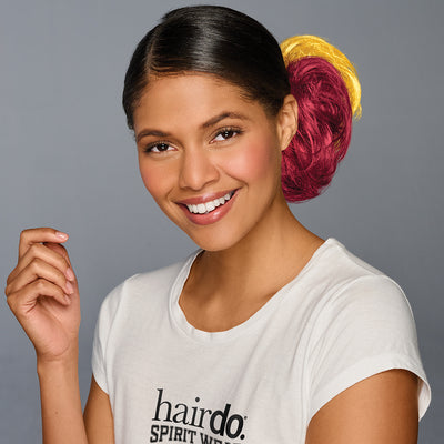 SPIRIT WEAR 2PC HAIR WRAP IN COLOR RED 201 & GOLD 123