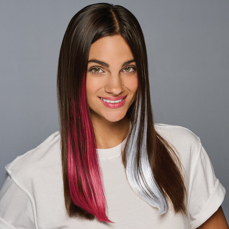 SPIRIT WEAR 2PC CLIP-IN COLOR HAIR EXTENSION IN COLOR RED 201 & WHITE