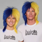 SPIRIT WEAR SPIKY SPIRIT WIG IN COLOR BLUE 661 & YELLOW 109
 