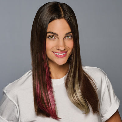 SPIRIT WEAR 2PC CLIP-IN COLOR HAIR EXTENSION IN COLOR GARNET 195 & GOLD 7502