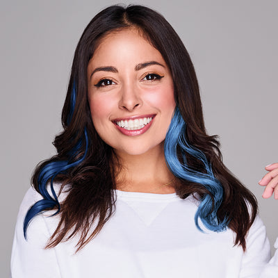 SPIRIT WEAR 2PC WAVY CLIP-IN COLOR HAIR EXTENSION IN COLOR BLUE 648 & BLUE 278