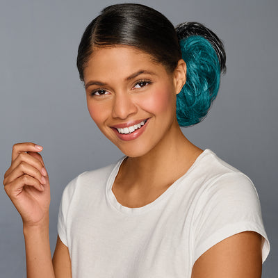 SPIRIT WEAR 2PC HAIR WRAP IN COLOR TEAL 3155 & BLACK SHIMMER