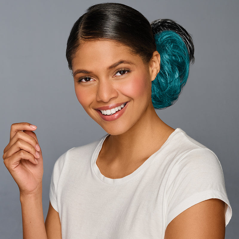 SPIRIT WEAR 2PC HAIR WRAP IN COLOR TEAL 3155 & BLACK SHIMMER