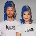 SPIRIT WEAR MVP MULLET WIG IN COLOR BLUE 7462 & SILVER 8180