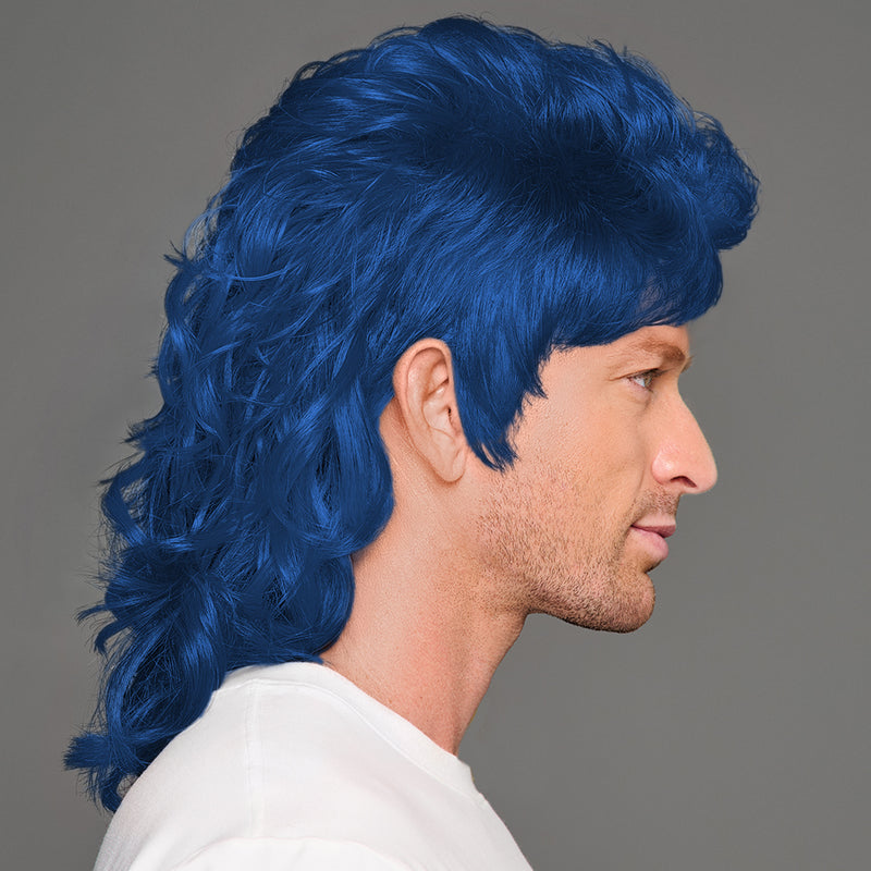 SPIRIT WEAR MVP MULLET WIG IN COLOR BLUE 540
