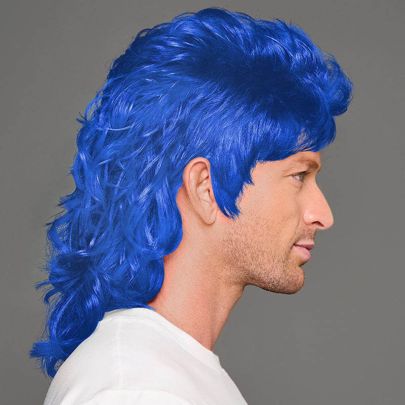 SPIRIT WEAR MVP MULLET WIG IN COLOR BLUE 661
