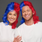 SPIRIT WEAR MVP MULLET WIG IN COLOR BLUE 286 & RED 186