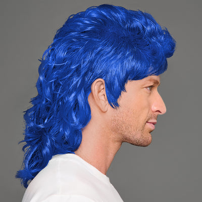 SPIRIT WEAR MVP MULLET WIG IN COLOR BLUE 287