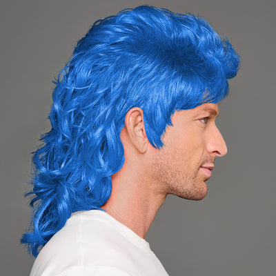 SPIRIT WEAR MVP MULLET WIG IN COLOR BLUE 2935