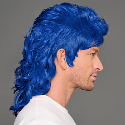 SPIRIT WEAR MVP MULLET WIG IN COLOR BLUE 293