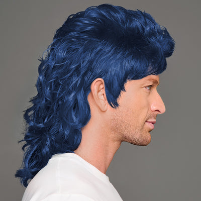 SPIRIT WEAR MVP MULLET WIG IN COLOR BLUE 295