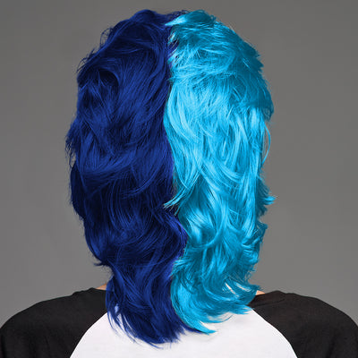 SPIRIT WEAR MVP MULLET WIG IN COLOR BLUE 298 & BLUE 281