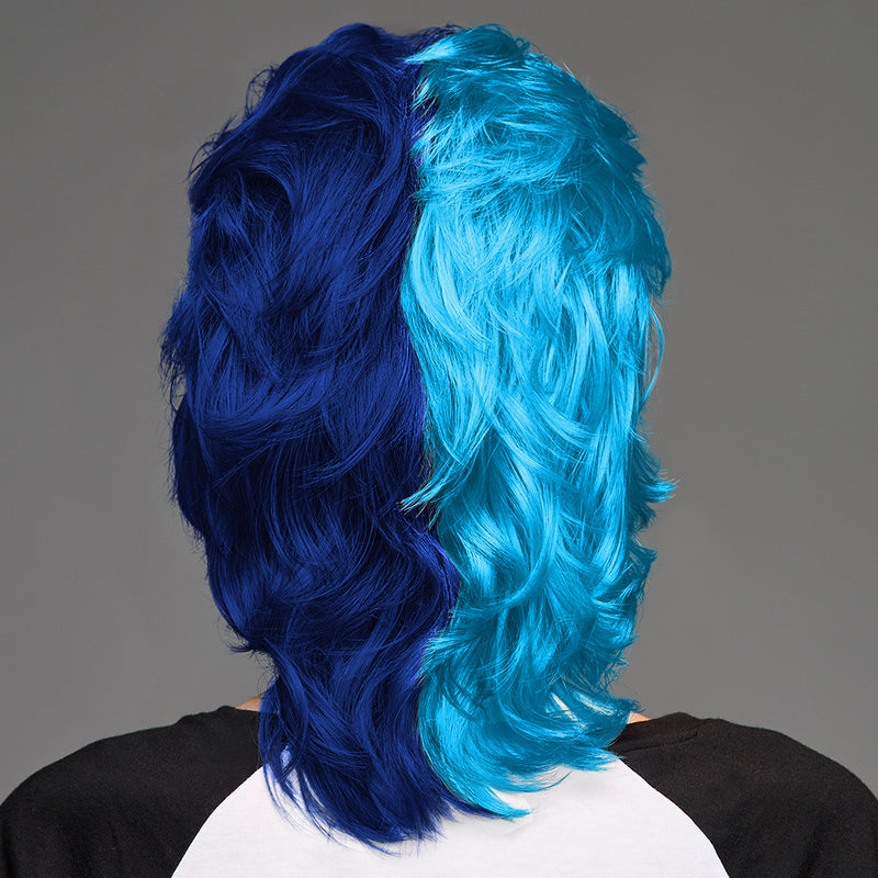 SPIRIT WEAR MVP MULLET WIG IN COLOR BLUE 298 & BLUE 281