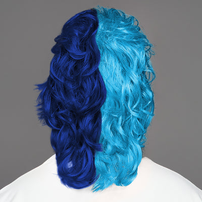 SPIRIT WEAR MVP MULLET WIG IN COLOR BLUE 298 & BLUE 281