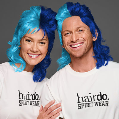 SPIRIT WEAR MVP MULLET WIG IN COLOR BLUE 298 & BLUE 281