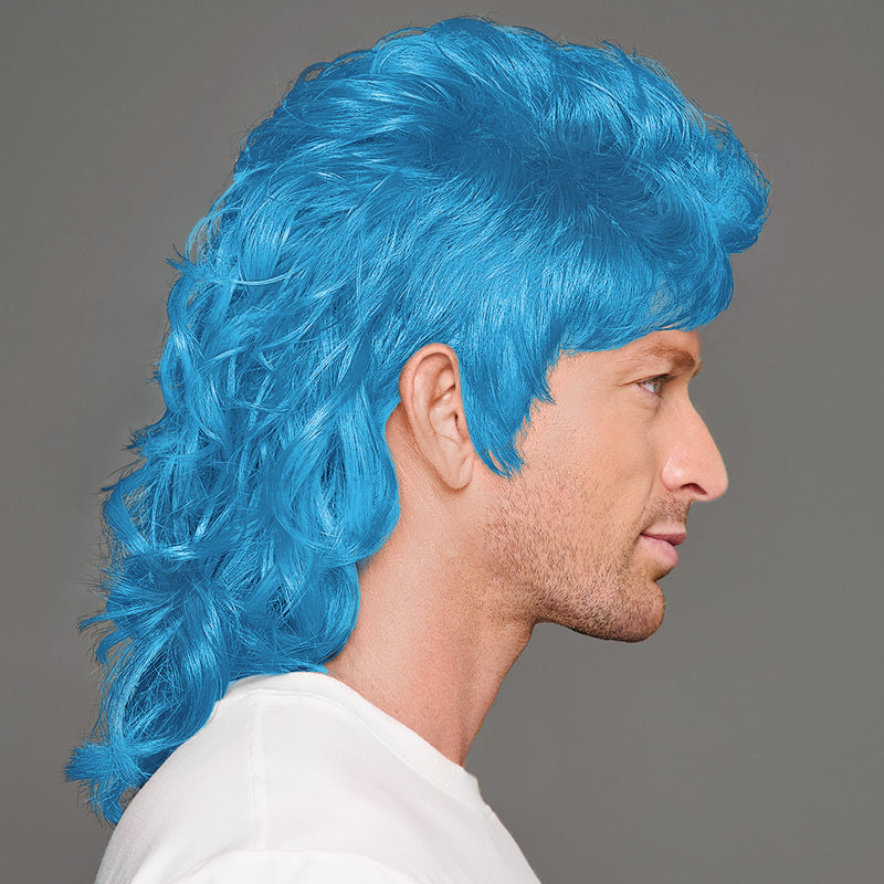 SPIRIT WEAR MVP MULLET WIG IN COLOR BLUE 542