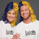 SPIRIT WEAR MVP MULLET WIG IN COLOR BLUE 282 & GOLD 123
